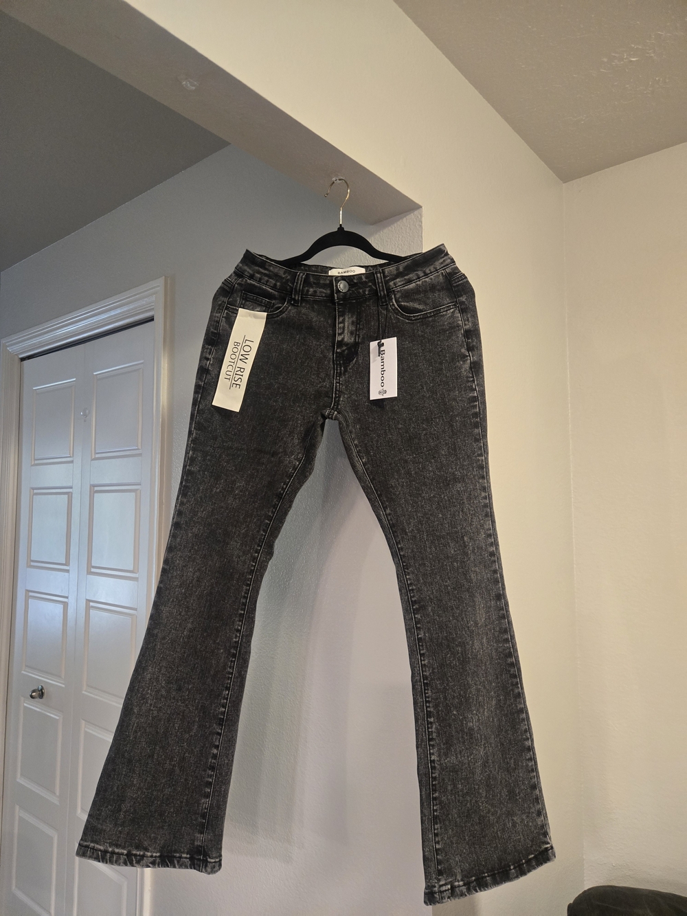 Bamboo Super Soft Low-Rise Bootcut Jeans Black